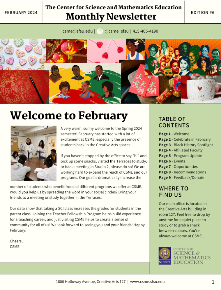 CSME February Newsletter